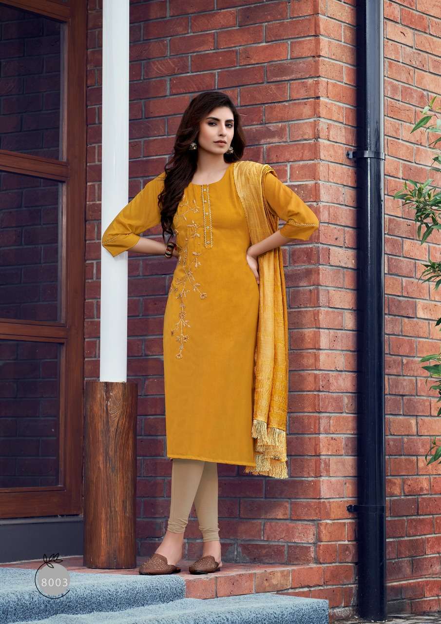 Parra Studio-Chunnri Vol 8-Maska-Masline-Khatli-Work-Kurti-Weaving-Border-Lace-Work-Dupatta-8003